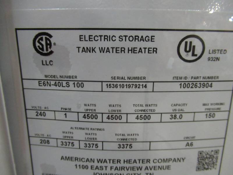 American Water Heater Premier PlusProLine 40 Gal. Lowboy 240-Volt 4500 ...