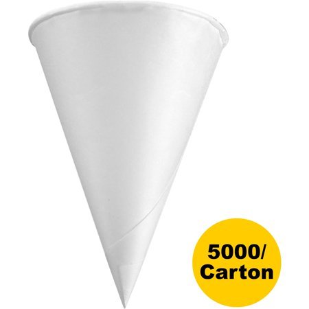 lot 180 image: Konie, KCI45KRCT, Rolled Rim Paper Cone Cups, 5000  Case, White, 4.50 fl oz (25 Sleeves of 200 cups) - 1 Case
