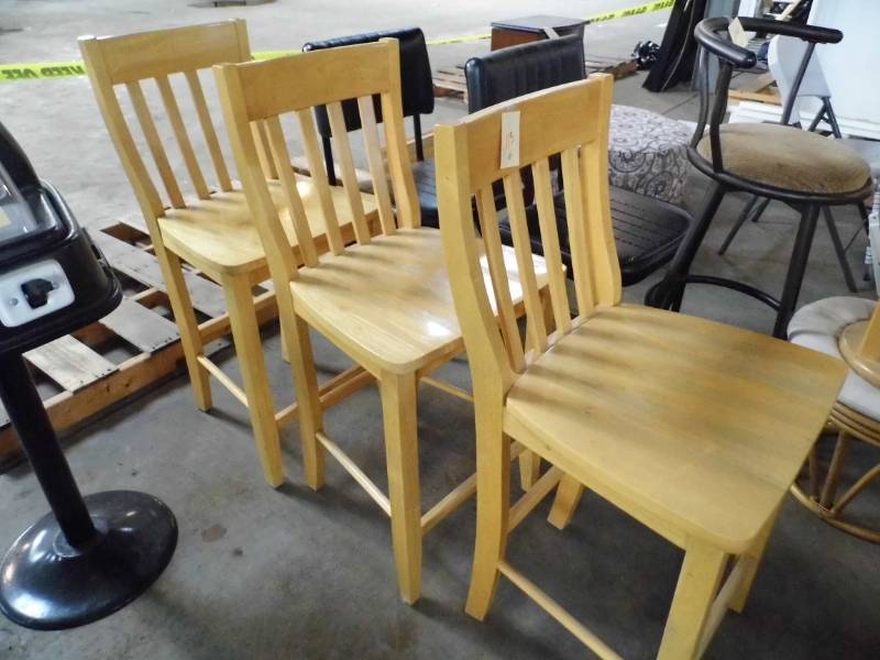 lot 113 image: Lot of 3 Wooden Stools