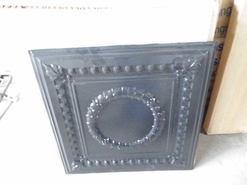 lot 186 image: Package of 15 New Tin Ceiling Tiles