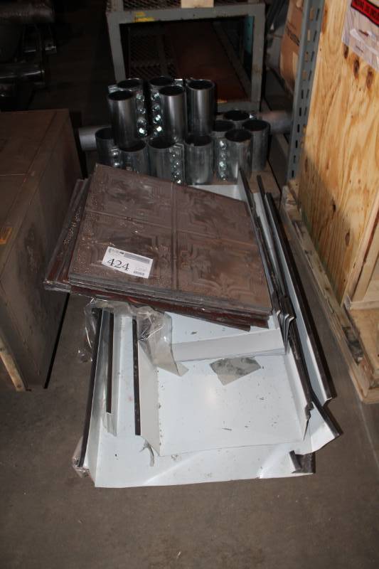 lot 424 image: Pressed Metal Ceiling Tiles