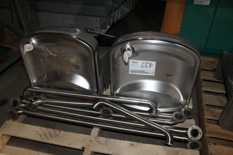 lot 427 image: Lot of (2) Elkay Commercial Stainless Steel Wall-Mount Drinking Fountains