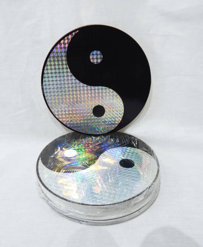 lot 27 image: Lot of Vintage Large Yin and Yang Metallic Stickers