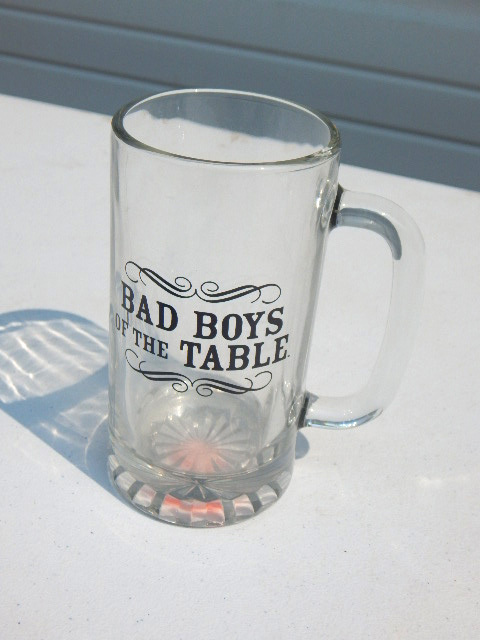 lot 105 image: Lot of New Bad Boys of the Table Glass Beer Mugs and Shot Glasses