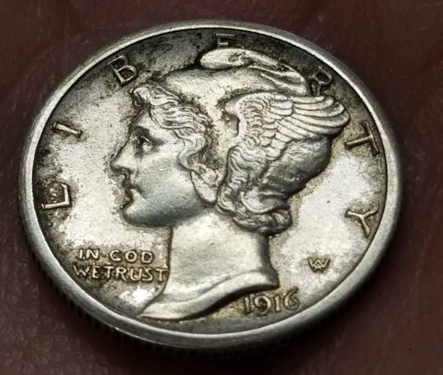 lot 10 image: 1916-S MERCURY DIME IN HIGHER GRADE