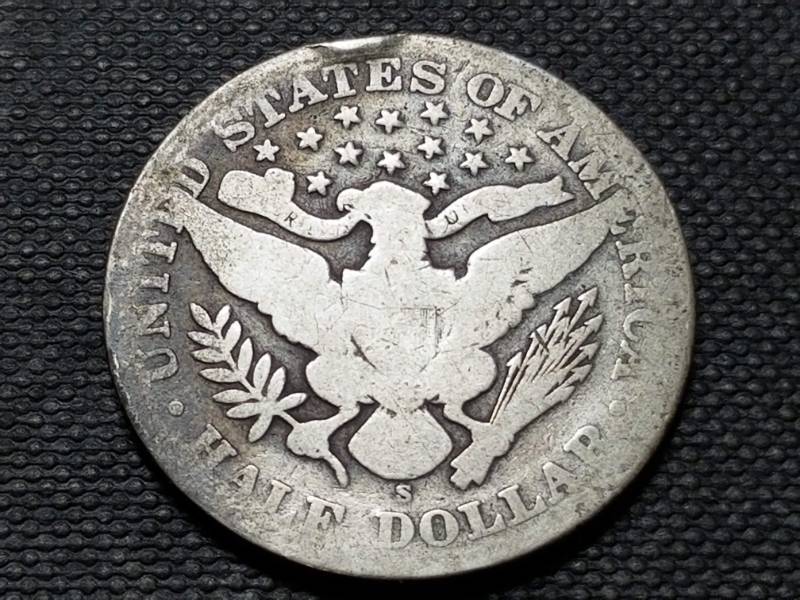 lot 11 image: 1904-S BARBER SILVER HALF DOLLAR BETTER DATE COIN