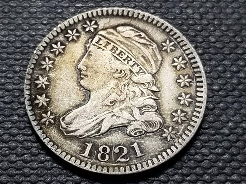 lot 24 image: 1821 LARGE DATE BUST DIME XF