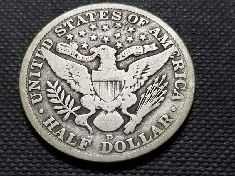 lot 50 image: 1913-D BARBER HALF DOLLAR VG