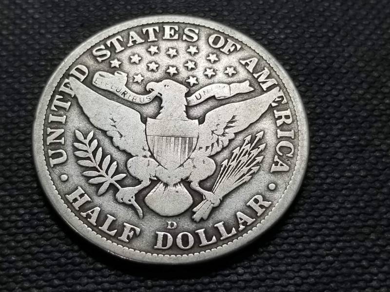 lot 51 image: 1915-D BARBER HALF DOLLAR VG