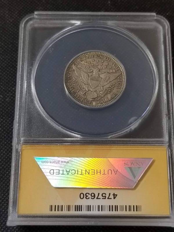 lot 67 image: 1916-D BARBER QUARTER AU50 ANACS