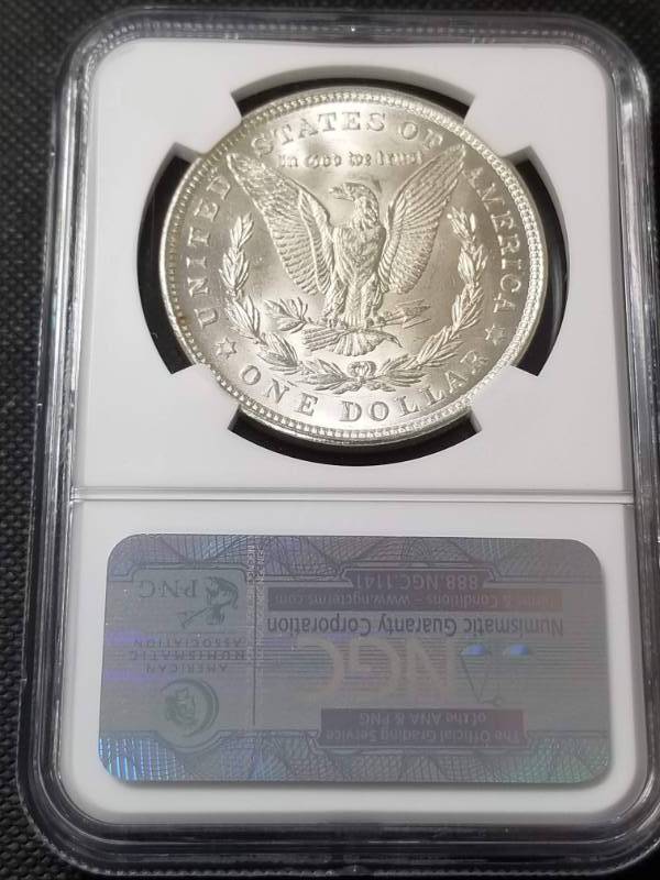 lot 73 image: 1921 MORGAN SILVER DOLLAR MS62 NGC