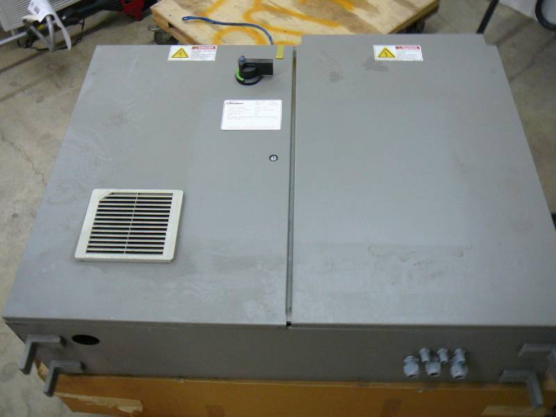 lot 14 image: Large Hoffman Wall Mount Enclosure 2 Doors With Components