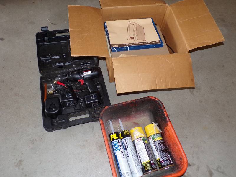 lot 75 image: Drill and Great Stuff and more