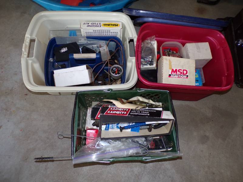 lot 113 image: 3 Totes of Misl Car Parts