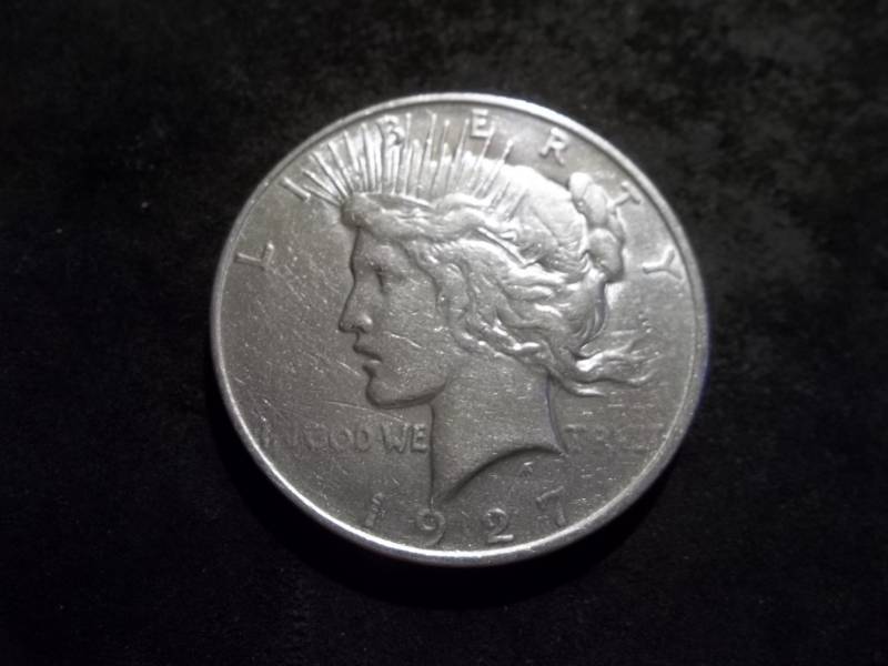 lot 52 image: 1927 D Peace Silver Dollar