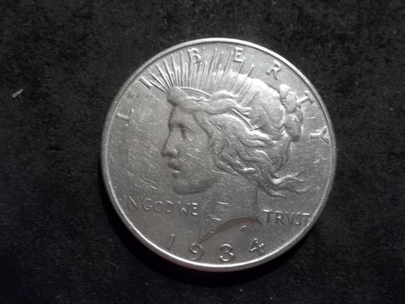 lot 57 image: 1934 D Double Die Silver Peace Dollar