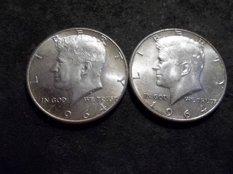 lot 77 image: 2-1964 JFK Silver Half Dollars