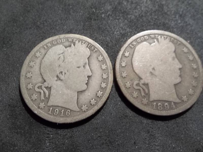 lot 87 image: 1894, 1916 D Barber Quarters