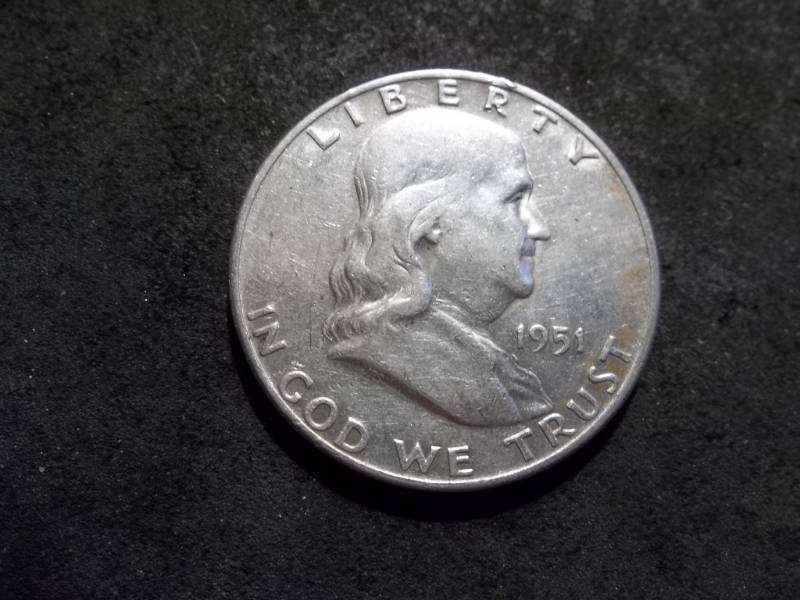 lot 100 image: 1951 D Franklin Half Dollar