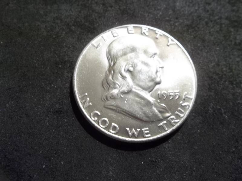 lot 110 image: 1955 Franklin Silver Half Dollar