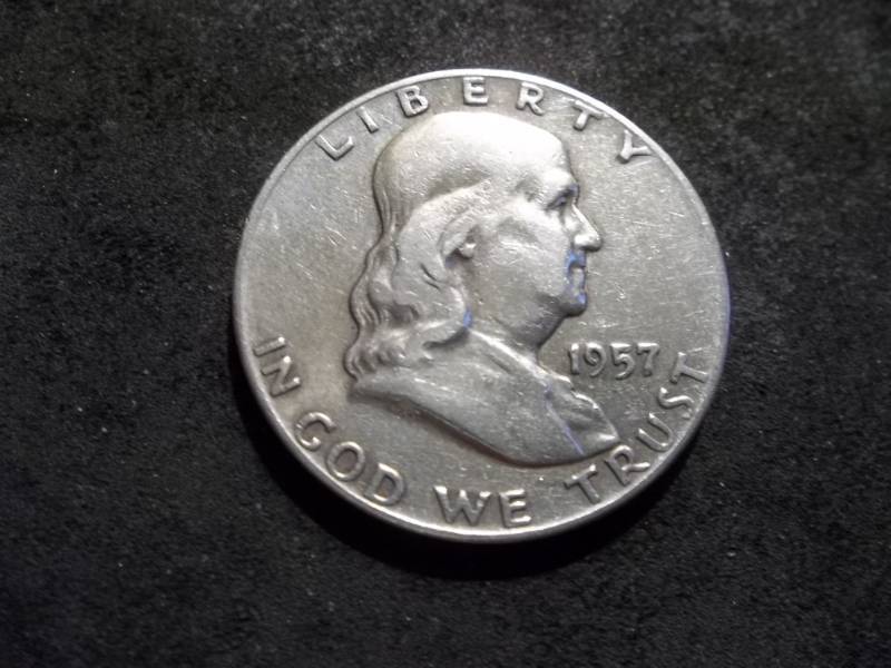 lot 113 image: 1957 D Franklin Half Dollar