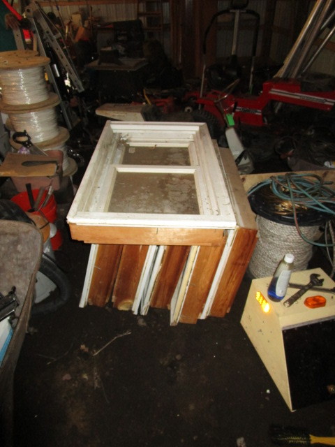 lot 161 image: WOOD FRAME SLIDER WINDOWS
