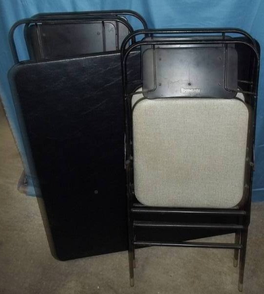 lot 132 image: Card Table and Folding Chairs