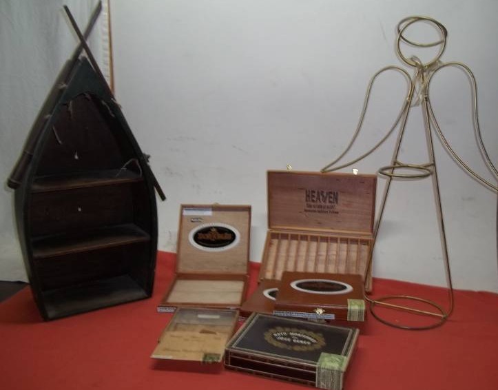 lot 97 image: Cigar Boxes and Shelf