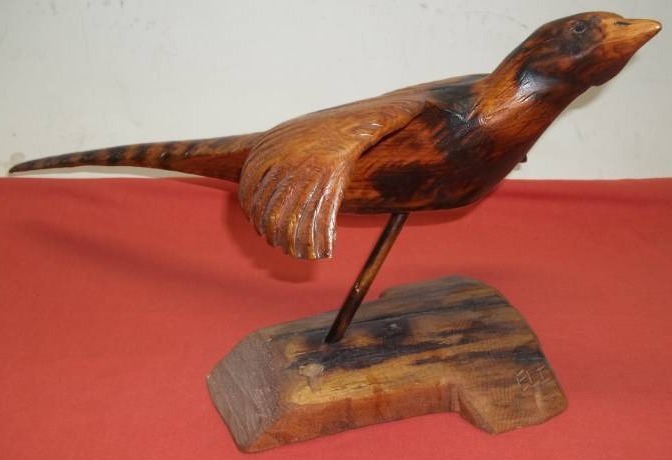 lot 73 image: Carved Pheasant