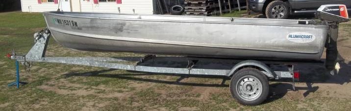 lot 4 image: Alumacraft Boat, Motor and Trailer