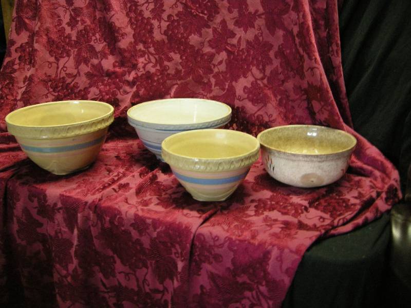 lot 74 image: 4 Antique Mixing Bowls