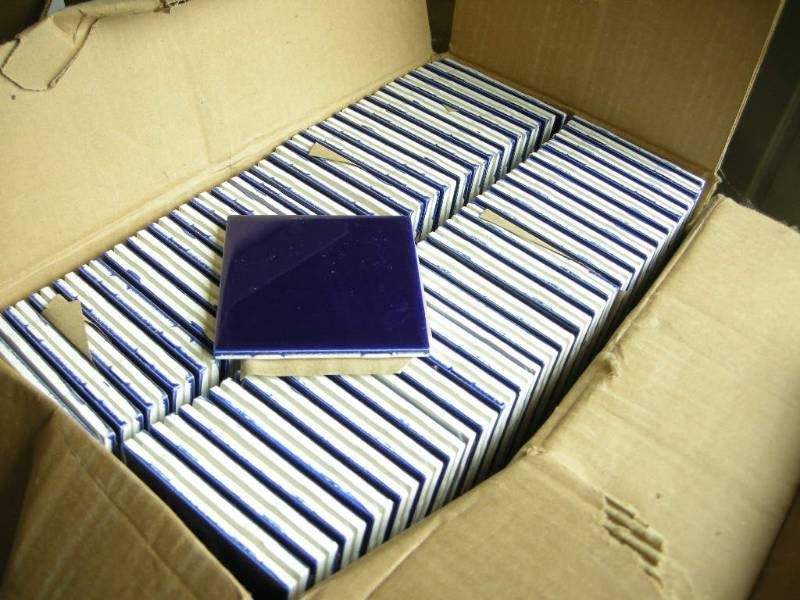 lot 76 image: Royal Blue Wall Tiles