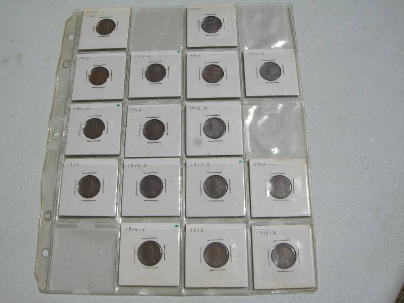 lot 115 image: Wheat Pennies 1909VDB - 1915D