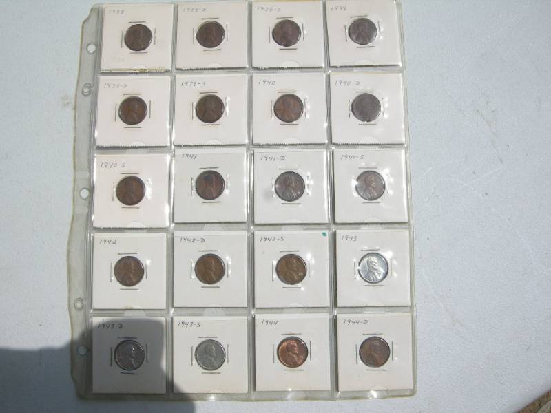 lot 119 image: Wheat Pennies 1938-1944D
