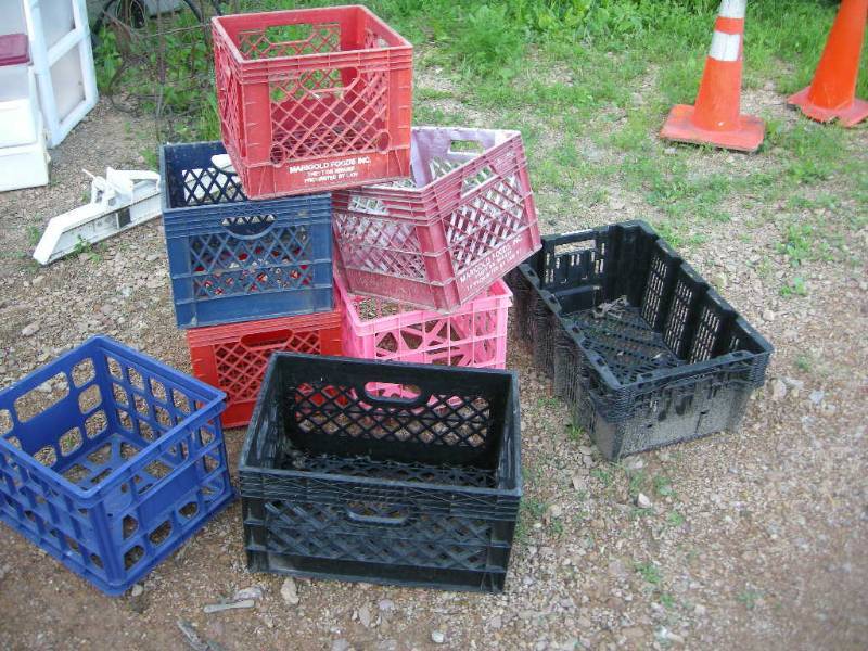 lot 147 image: Group Plastic Milk Crates