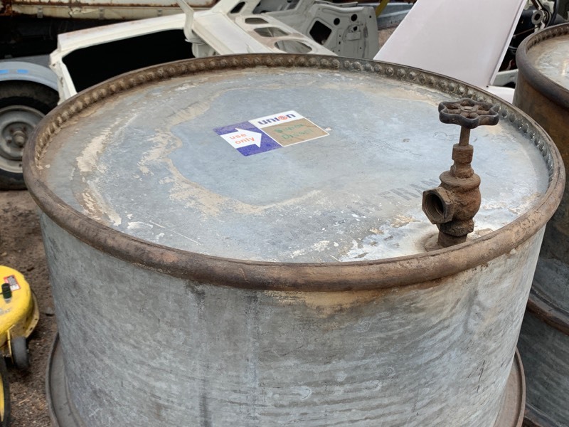 lot 7A image: Antique Heavy Duty Shipping Barrel