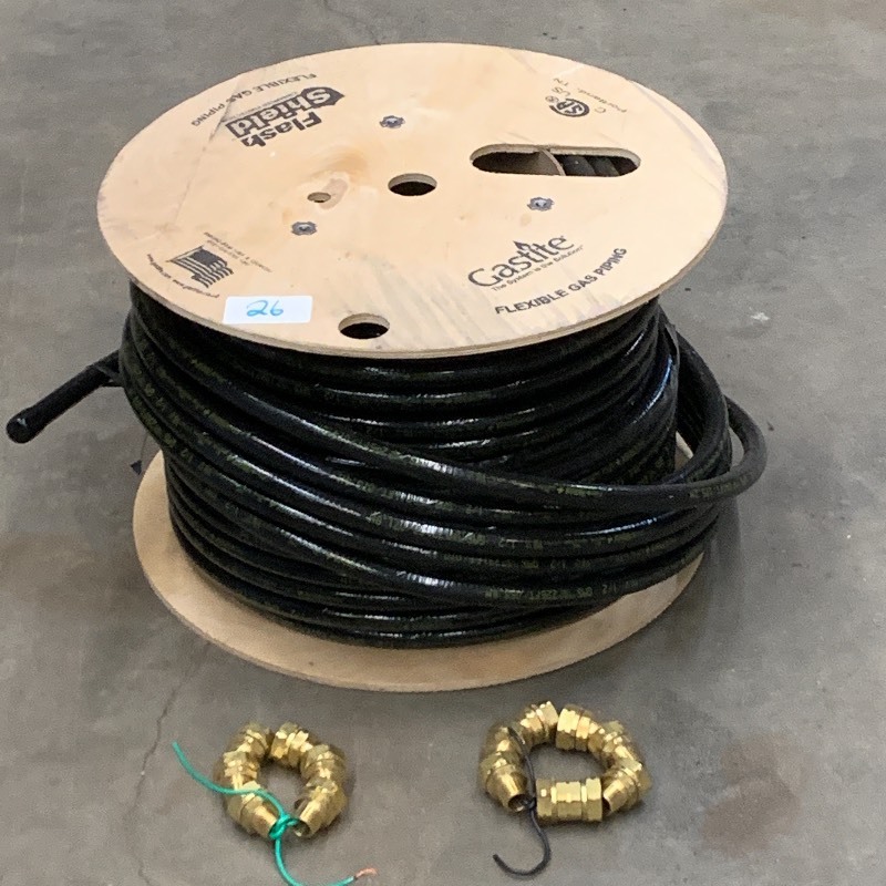 lot 26 image: Spool Of 12 Gas Line With Fittings