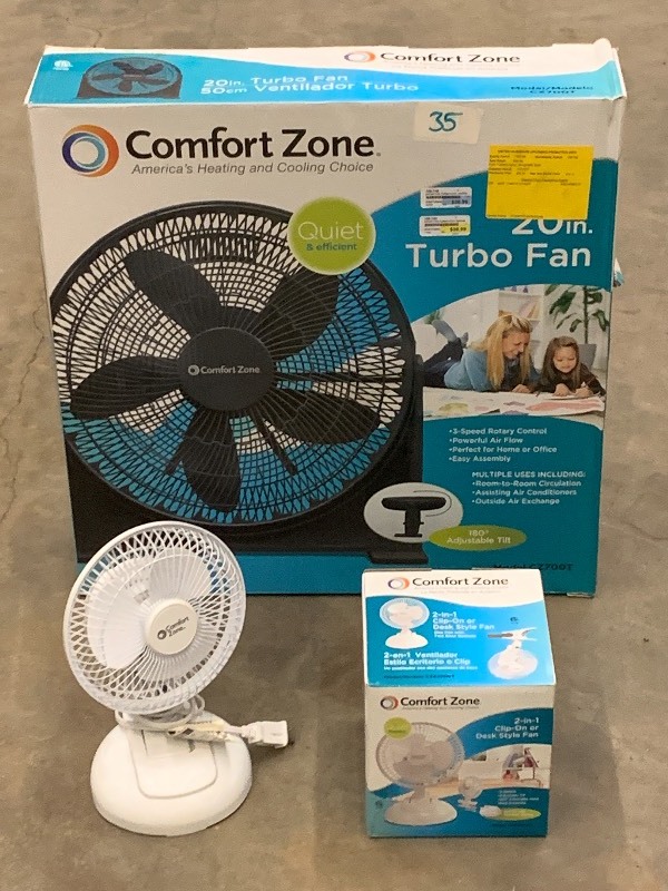 lot 35 image: Lot Of (3) Comfort Zone Fans