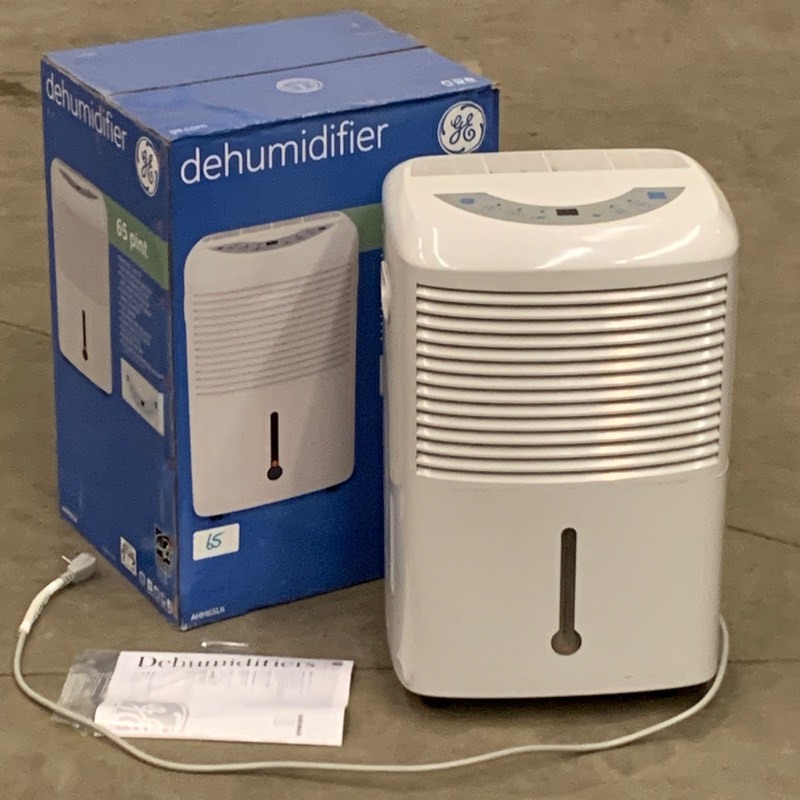 lot 65 image: GE 65-Pint Rolling Dehumidifier