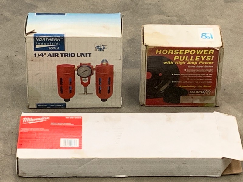 lot 87 image: Black & Decker Router -- Jigsaw -- 38 Drill -- Finish Sander