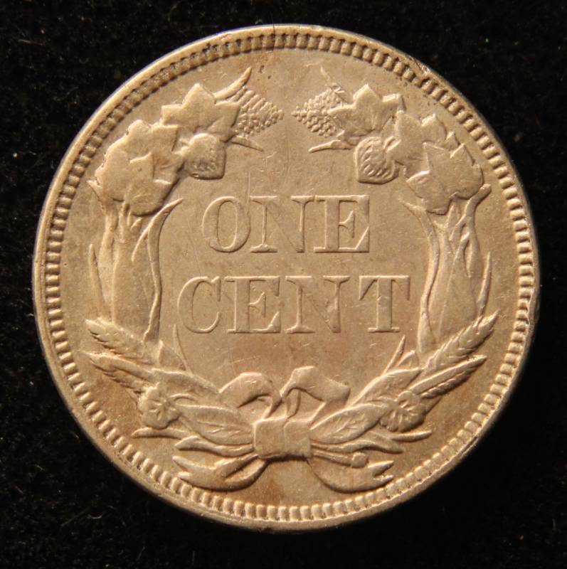 lot 16 image: 1858 large letters FLYING EAGLE CENT UNC