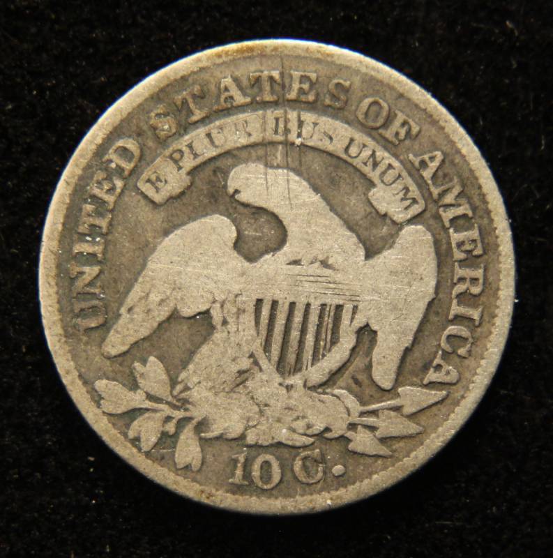 lot 34 image: 1833 US CAPPED BUST SILVER DIME FINE