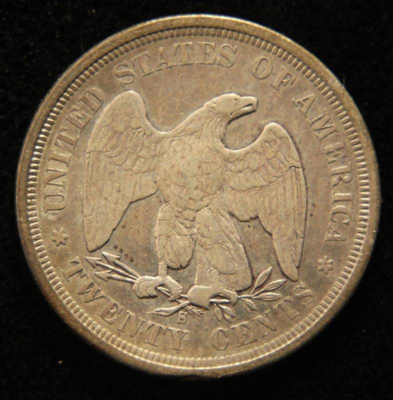lot 39 image: 1875-S US TWENTY CENT PIECE VF