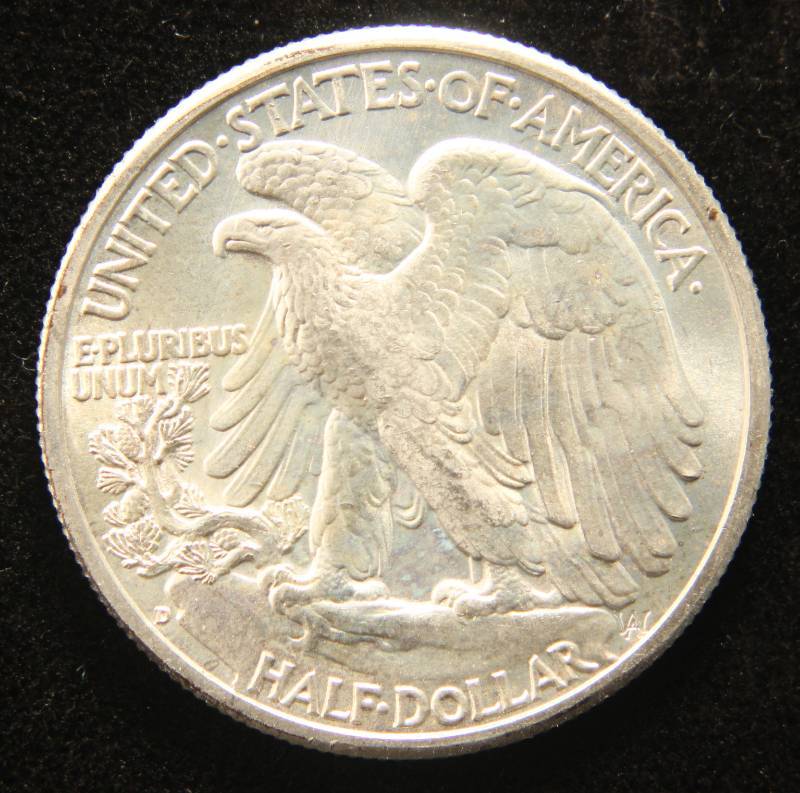 lot 52 image: 1941-D WALKING LIBERTY HALF DOLLAR BU MS64