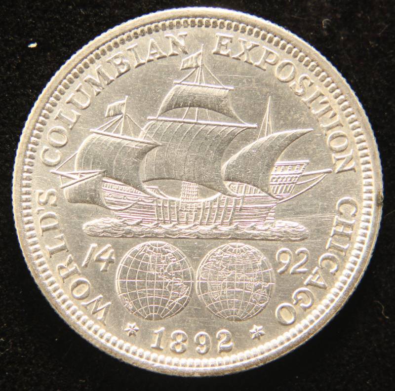lot 57 image: 1892 US COLUMBIAN HALF DOLLAR SILVER COMMEMORATIVE