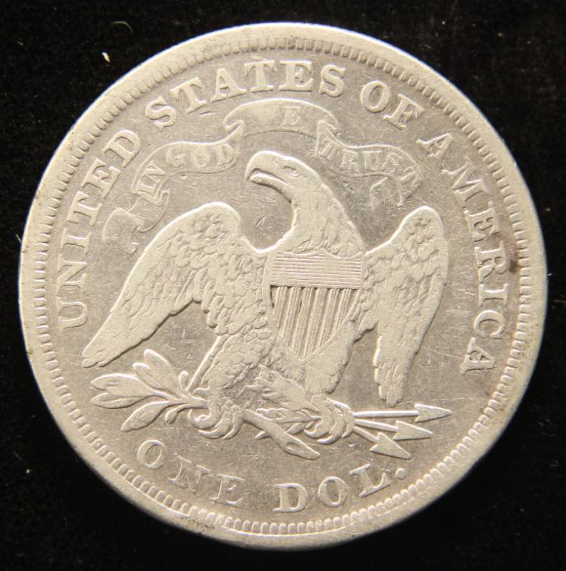 lot 59 image: 1872 US SEATED DOLLAR FINE