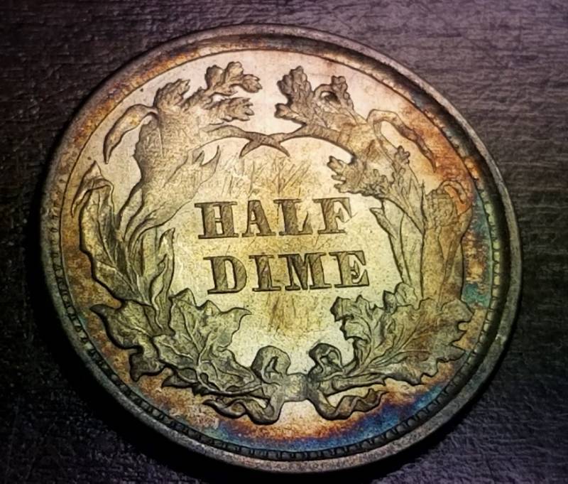 lot 29 image: 1871 SEATED LIBERTY HALF DIME AU