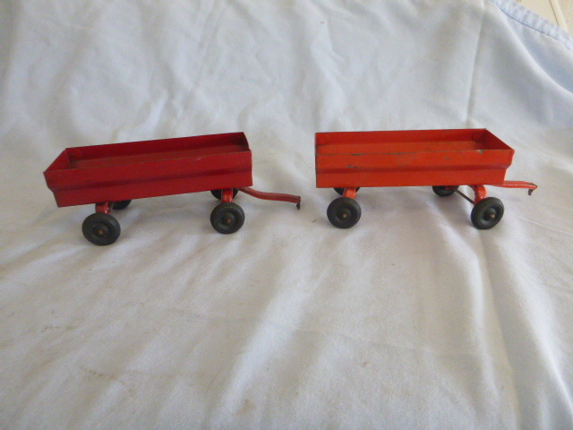 lot 67 image: 2 Vintage Metal Farm Wagons