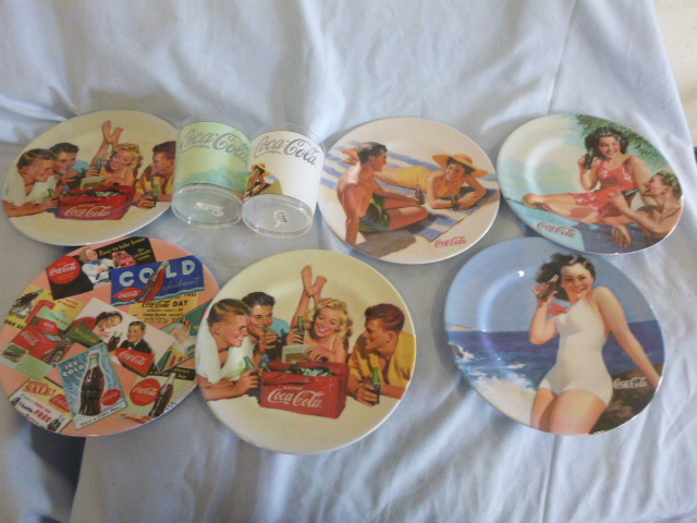 lot 72 image: Coca-Cola Plates and Drinking Glasses
