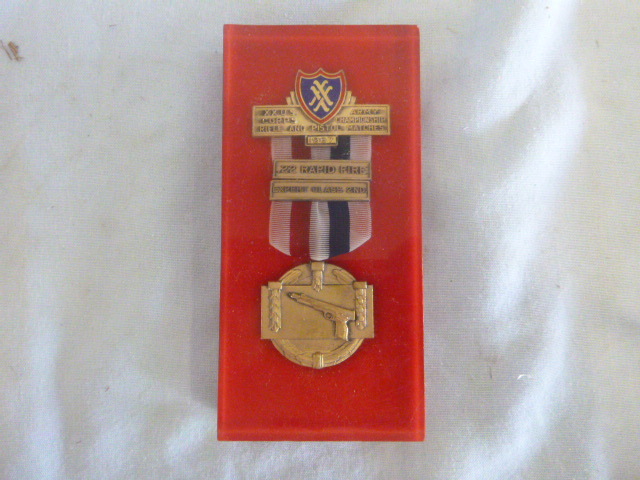 lot 107 image: 1967 Army Corps Championship Medal .22 Rapid Fire